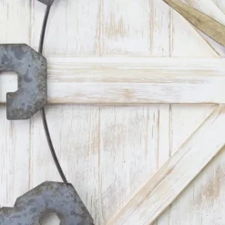 Clocks-Kirkland's Home Rustic Farmhouse White Square Wall Clock