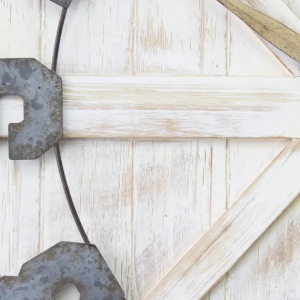 Clocks-Kirkland's Home Rustic Farmhouse White Square Wall Clock