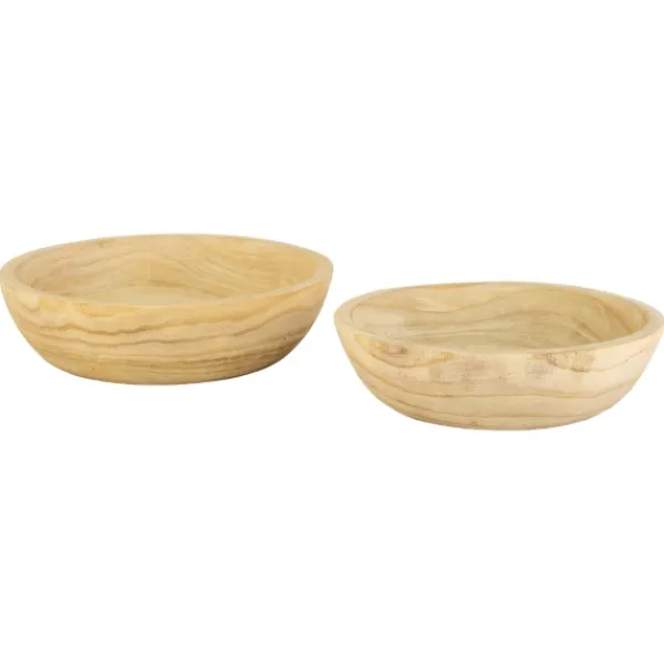 Decorative Bowls & Jars-Kirkland's Home Rustic Forest Ivory Hand Carved 2-Pc. Bowl Set Tan