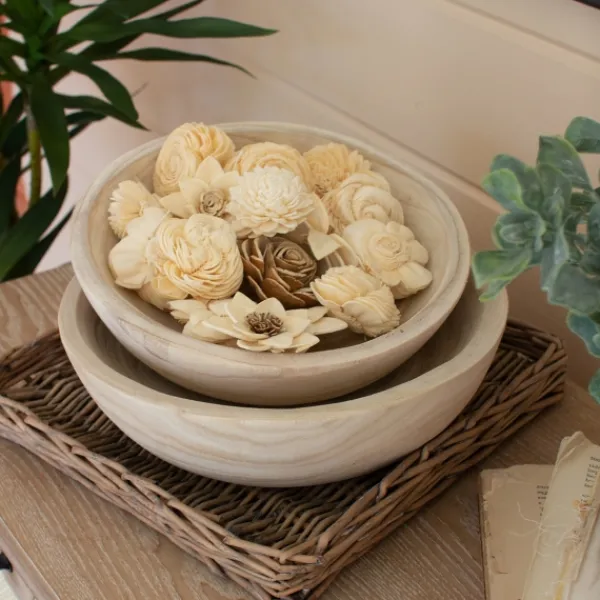 Decorative Bowls & Jars-Kirkland's Home Rustic Forest Ivory Hand Carved 2-Pc. Bowl Set Tan
