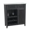Cabinets & Sideboards-Kirkland's Home Rustic Galvanized Top Wine Cabinet Black