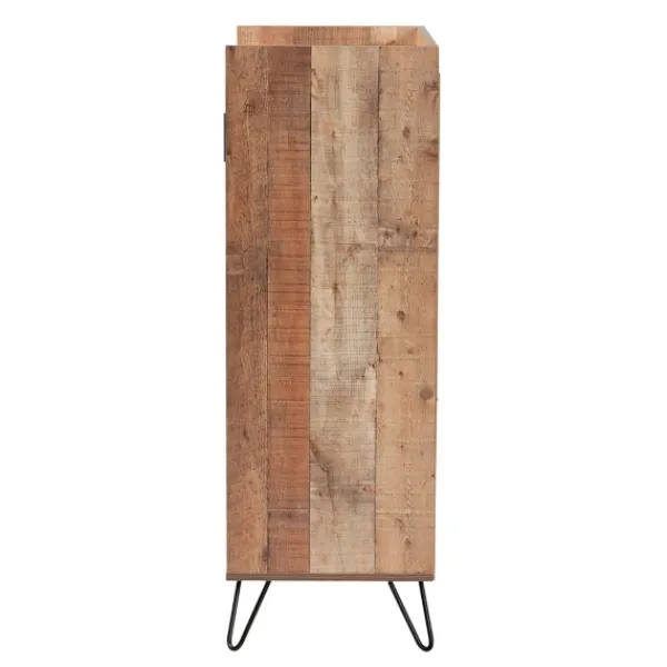 Cabinets & Sideboards-Kirkland's Home Rustic Hairpin Wine Cabinet Brown