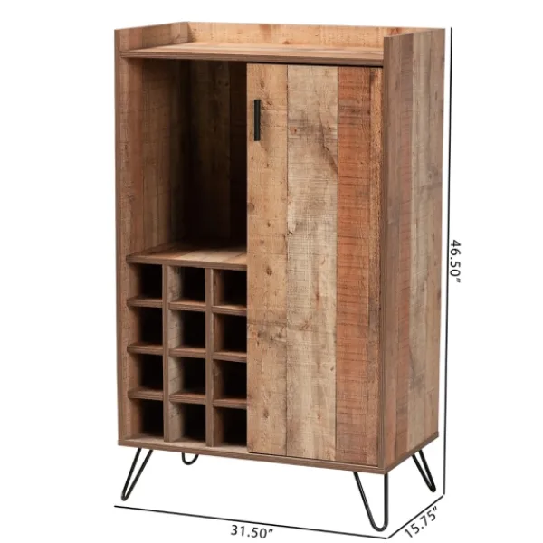 Cabinets & Sideboards-Kirkland's Home Rustic Hairpin Wine Cabinet Brown