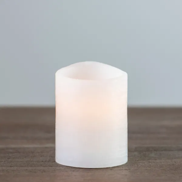 Flameless Candles-Kirkland's Home Rustic Led Pillar Candle, 3X4 In. White
