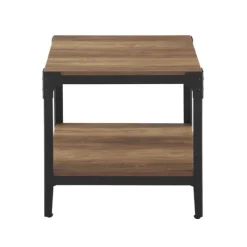 Accent & End Tables-Kirkland's Home Rustic Oak Angle Iron Accent Tables, Set Of 2 Brown