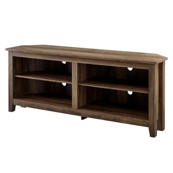 Tv Stands & Media Consoles-Kirkland's Home Rustic Oak Corner Tv Stand Brown