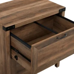 Office Furniture-Kirkland's Home Rustic Oak 2-Drawer Wood File Cabinet Brown