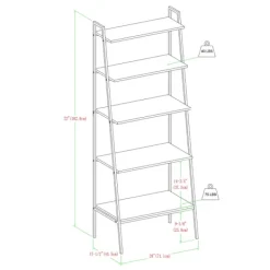Bookshelves-Kirkland's Home Rustic Oak Industrial Ladder Bookshelf Brown
