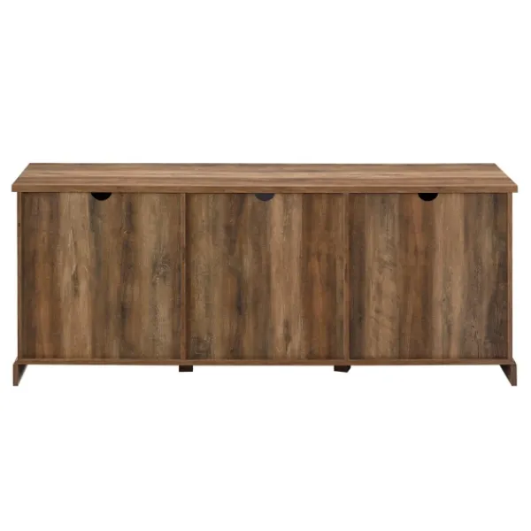 Tv Stands & Media Consoles-Kirkland's Home Rustic Oak Sliding Barn Door Tv Stand Brown