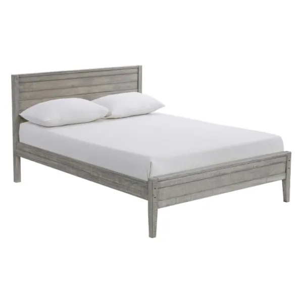 Beds & Headboards-Kirkland's Home Rustic Pine Panel 3-Pc. Full Bedroom Set Gray