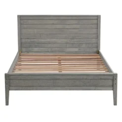 Beds & Headboards-Kirkland's Home Rustic Pine Panel 3-Pc. Full Bedroom Set Gray