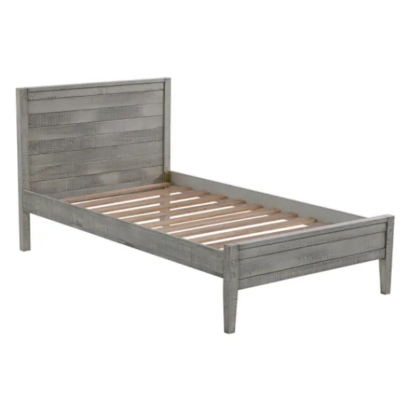 Beds & Headboards-Kirkland's Home Rustic Pine Panel 3-Pc. Twin Bedroom Set Gray