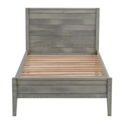 Beds & Headboards-Kirkland's Home Rustic Pine Panel 3-Pc. Twin Bedroom Set Gray