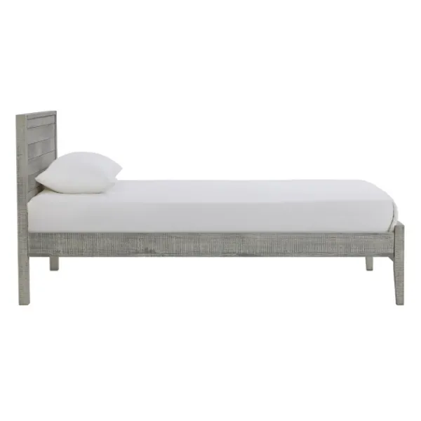 Beds & Headboards-Kirkland's Home Rustic Pine Panel 3-Pc. Twin Bedroom Set Gray
