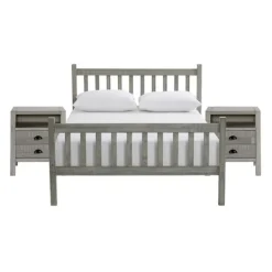 Beds & Headboards-Kirkland's Home Rustic Pine Spindle 3-Pc. Full Bedroom Set Gray