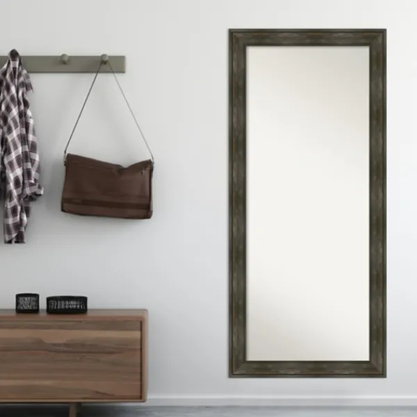 Full Length & Floor Mirrors-Kirkland's Home Rustic Rail Charred Framed Mirror, 30X66 In.
