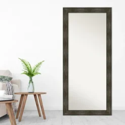 Full Length & Floor Mirrors-Kirkland's Home Rustic Rail Charred Framed Mirror, 30X66 In.