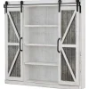 Cabinets & Sideboards-Kirkland's Home Rustic Sliding Metal Door Cabinet White