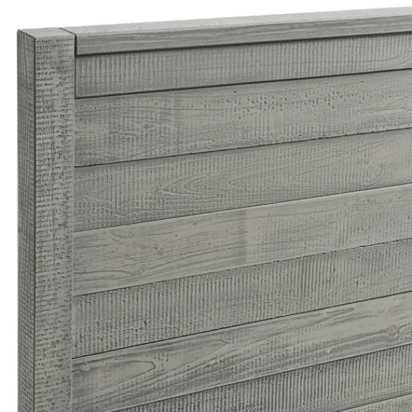 Beds & Headboards-Kirkland's Home Rustic Smoke Wood Panel Full Bed Frame Gray