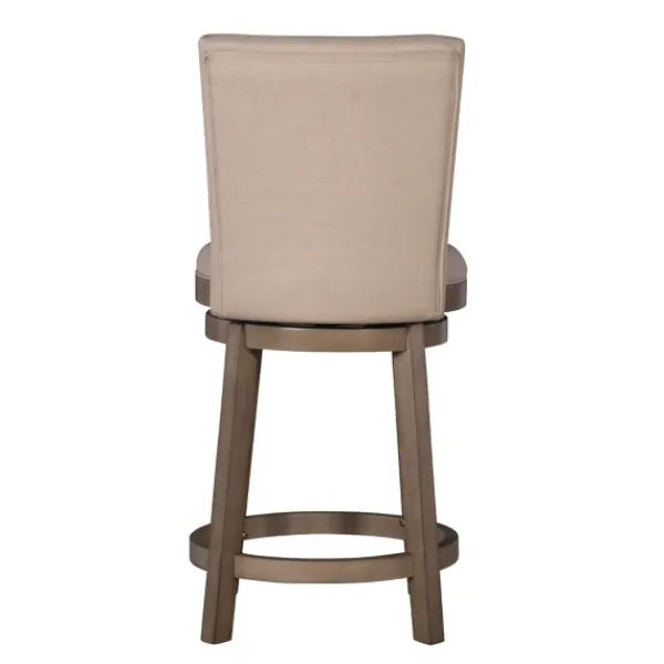 Bar Stools & Counter Height Stools-Kirkland's Home Rustic Taupe Upholstered Swivel Counter Stool Tan