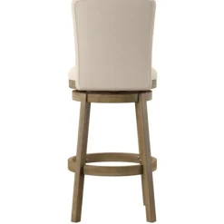 Bar Stools & Counter Height Stools-Kirkland's Home Rustic Taupe Upholstered Swivel Bar Stool Tan