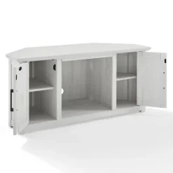 Tv Stands & Media Consoles-Kirkland's Home Rustic White Katy-Corner Tv Stand