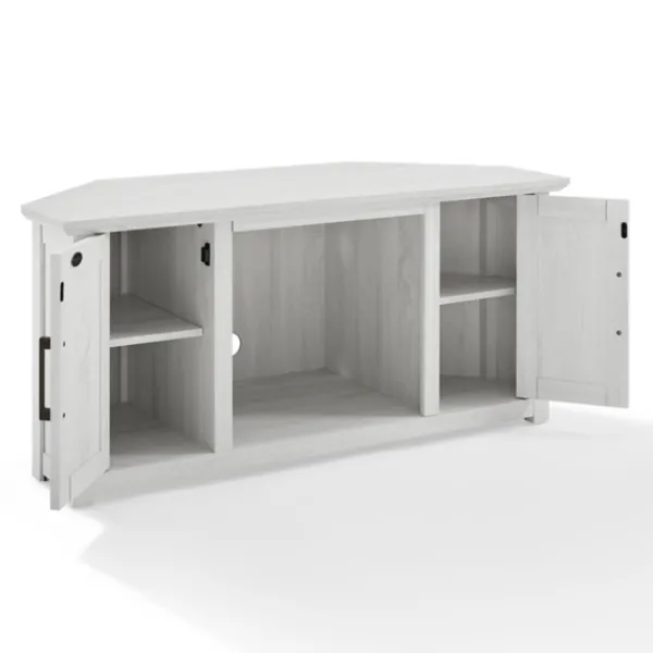 Tv Stands & Media Consoles-Kirkland's Home Rustic White Katy-Corner Tv Stand