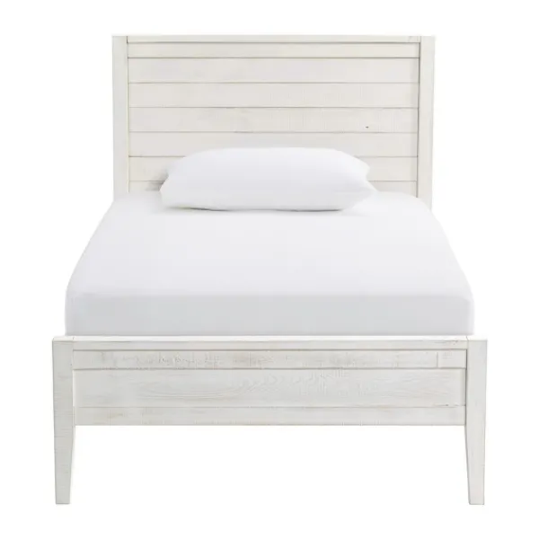 Beds & Headboards-Kirkland's Home Rustic White Pine Panel Twin Bed Frame