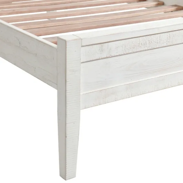 Beds & Headboards-Kirkland's Home Rustic White Pine Panel Twin Bed Frame