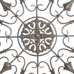 Wall Plaques-Kirkland's Home Rustic White Radial Scrollwork Wall Art White/Silver