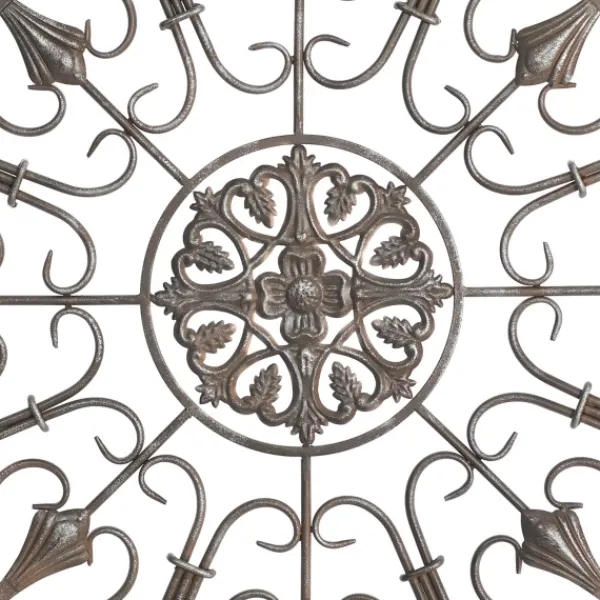 Wall Plaques-Kirkland's Home Rustic White Radial Scrollwork Wall Art White/Silver