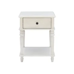 Accent & End Tables-Kirkland's Home Rustic White Turned Legs Accent Table