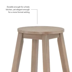 Bar Stools & Counter Height Stools-Kirkland's Home Rustic Wood Pub Classic Backless Counter Stool Brown