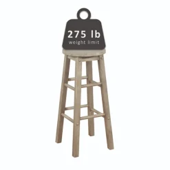 Bar Stools & Counter Height Stools-Kirkland's Home Rustic Wood Pub Classic Backless Bar Stool Tan