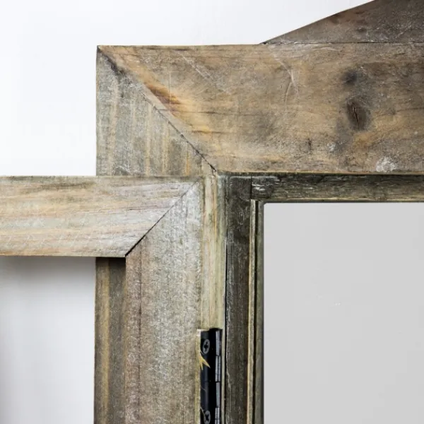 Decorative Mirrors-Kirkland's Home Rustic Wooden Dual Window Shutter Wall Mirror