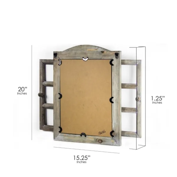Decorative Mirrors-Kirkland's Home Rustic Wooden Dual Window Shutter Wall Mirror
