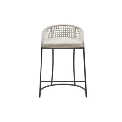 Bar Stools & Counter Height Stools-Kirkland's Home Rustic Woven Rope Back Counter Stool White