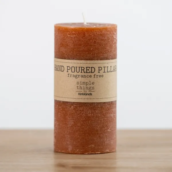 Candles-Kirkland's Home Rusty Unscented Pillar Candle, 3X6 In. Orange