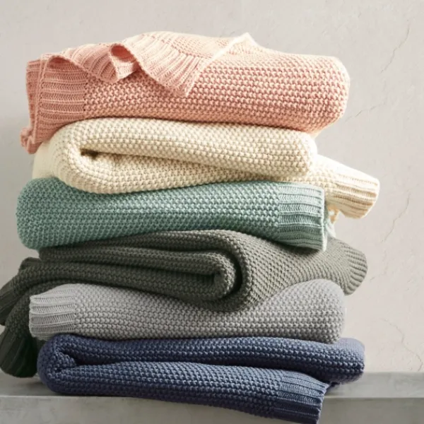Blankets & Throws-Kirkland's Home Rylan Knit Throw Blanket Blue