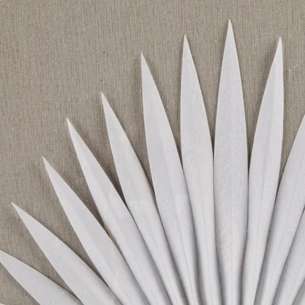 Wall Plaques-Kirkland's Home Sabal Rice Paper Palm Shadowbox Plaques, Set Of 3 White/Tan