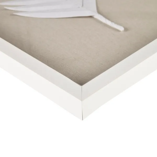 Wall Plaques-Kirkland's Home Sabal Rice Paper Palm Shadowbox Plaques, Set Of 3 White/Tan