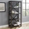 Bookshelves-Kirkland's Home Sable Wood X-Frame Classic Bookcase