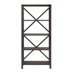 Bookshelves-Kirkland's Home Sable Wood X-Frame Classic Bookcase