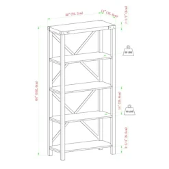 Bookshelves-Kirkland's Home Sable Wood X-Frame Classic Bookcase