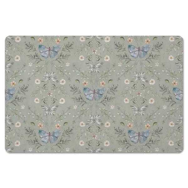 Kitchen & Floor Mats-Kirkland's Home Sage Botanical Butterfly Floor Mat #Aeb0A5
