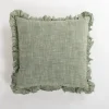 Pillows-Kirkland's Home Sage Chambray Ruffle Edge Pillow Green