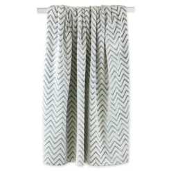 Blankets & Throws-Kirkland's Home Sage Chevron Plush Throw Green