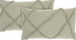 Pillows-Kirkland's Home Sage Tufted Diamond Lumbar Pillows, Set Of 2 Green