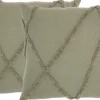 Pillows-Kirkland's Home Sage Tufted Diamond 2-Pc. Pillows, 24 In. Green