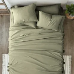 Bed Sheets-Kirkland's Home Sage Ultra Soft 6-Pc. King Sheet Set Green